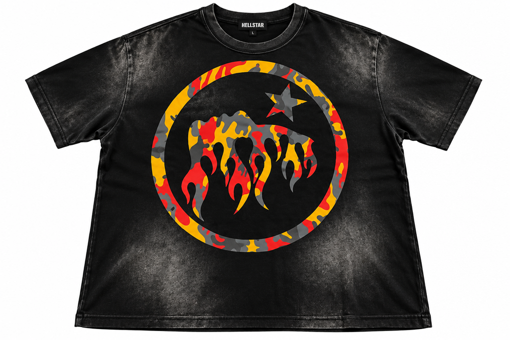 HELLSTAR T-SHIRT - GRAY & ORANGE
