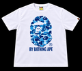 BAPE T-SHIRTS - WHITE/BLUE