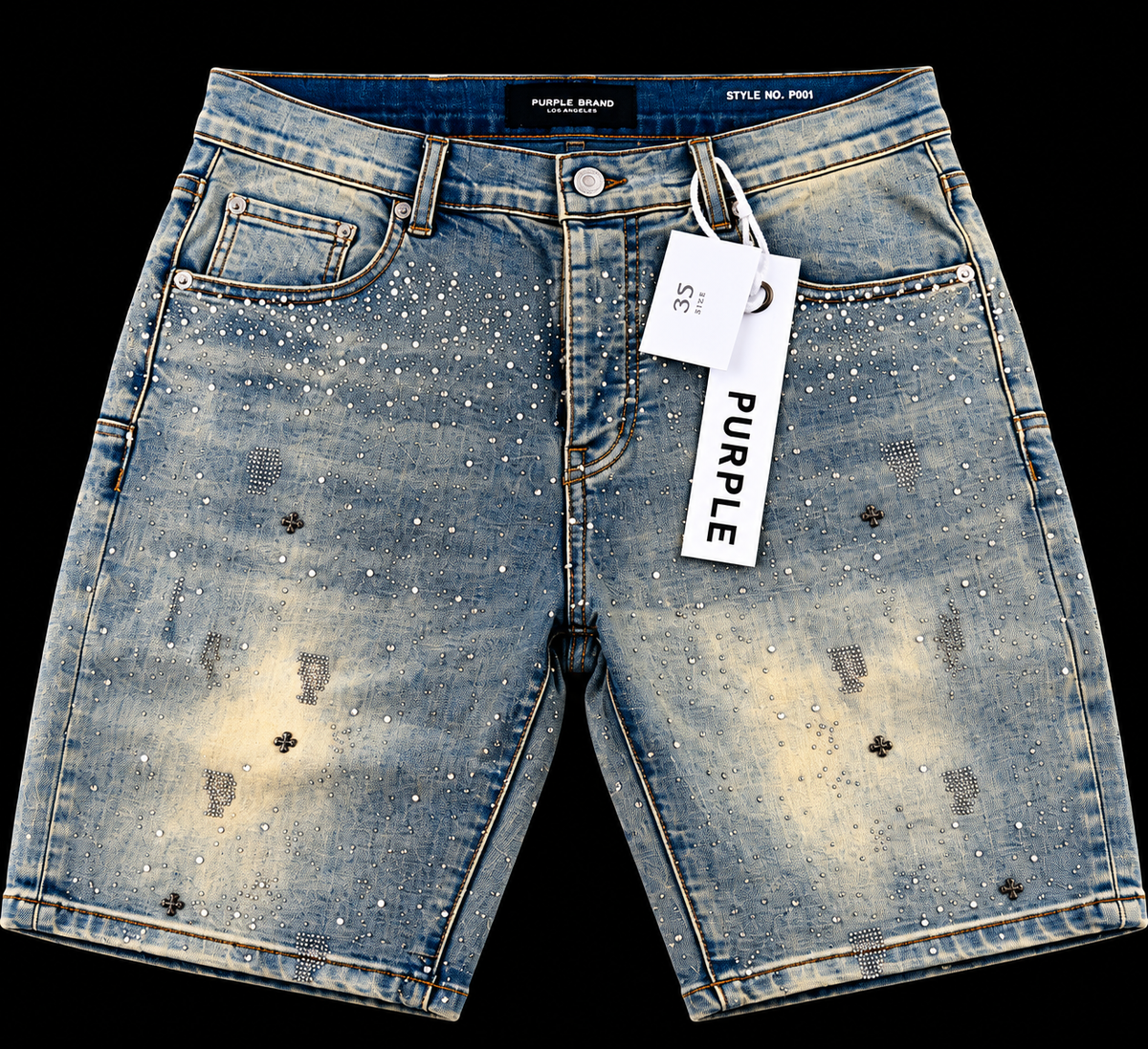 PURPLE JEAN SHORTS (RHINESTONE)