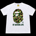 BAPE T-SHIRTS - WHITE/ARMY GREEN